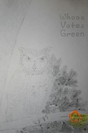 Commissioned Sketch | Whooo Votes Green